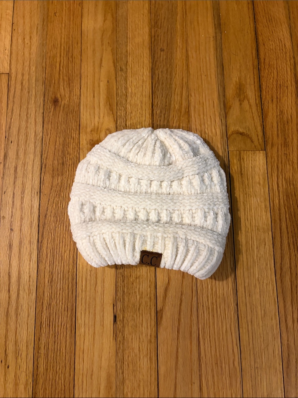 C.C Off-White Cable Knit Beanie
